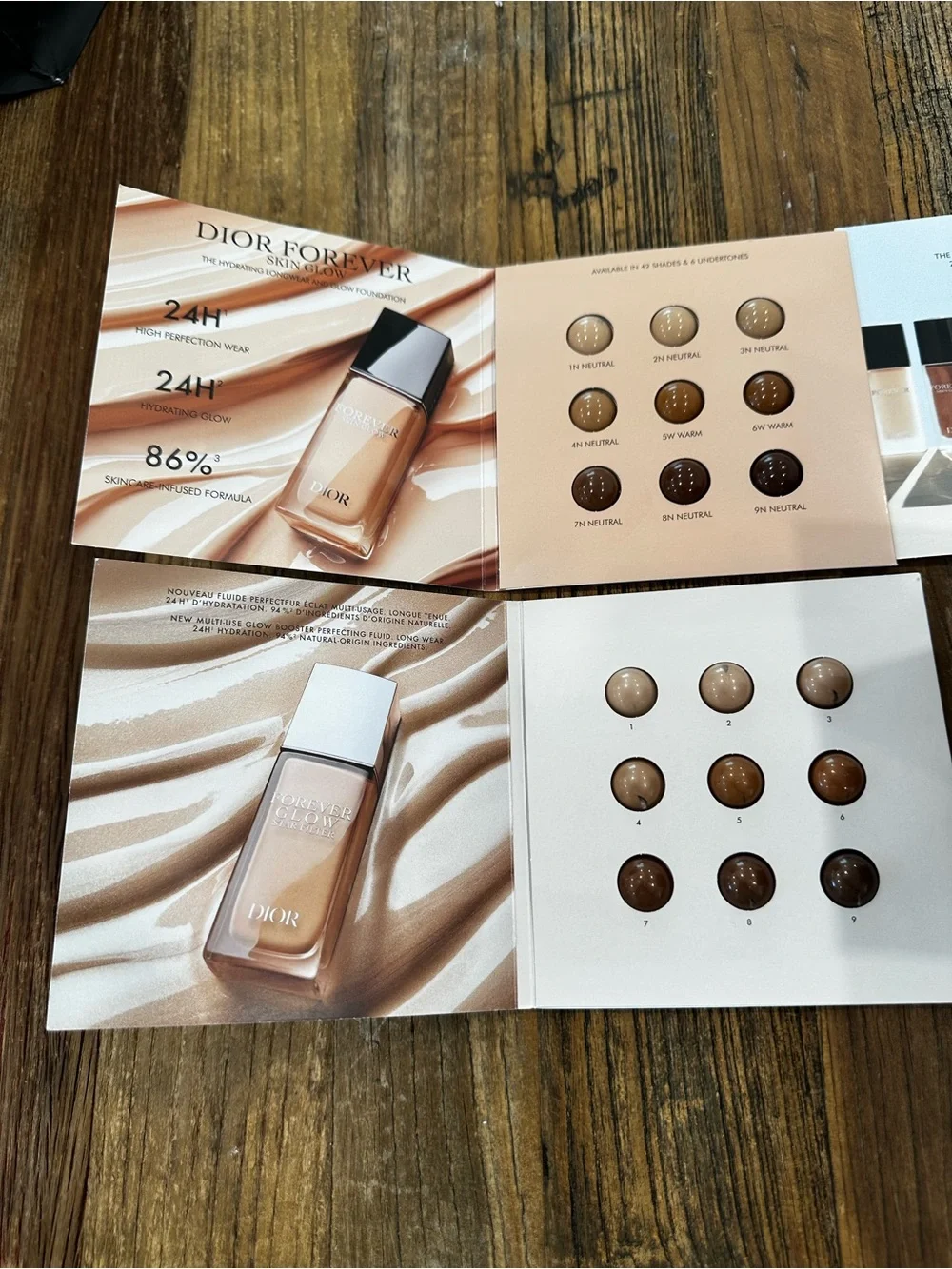 Dior Forever Foundation Brochures — Nude, Tan & Warm Shades